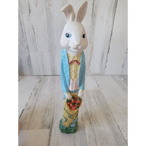 Ceramic Rabbit bunny carrot bag Easter spring home decor - Picture 1 of 4